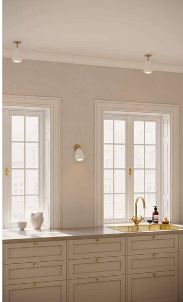Nuura Aps Reflektor wpuszczany Anoli Spot Recessed, Ø 10 cm, biały/złoty Spot, możliwość ściemniania, mosiężny / złoty, salon / jadalnia, metal, skandynawski