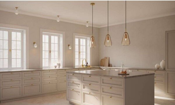 Nuura Aps Reflektor wpuszczany Anoli Spot Recessed, Ø 10 cm, biały/złoty Spot, możliwość ściemniania, mosiężny / złoty, salon / jadalnia, metal, skandynawski