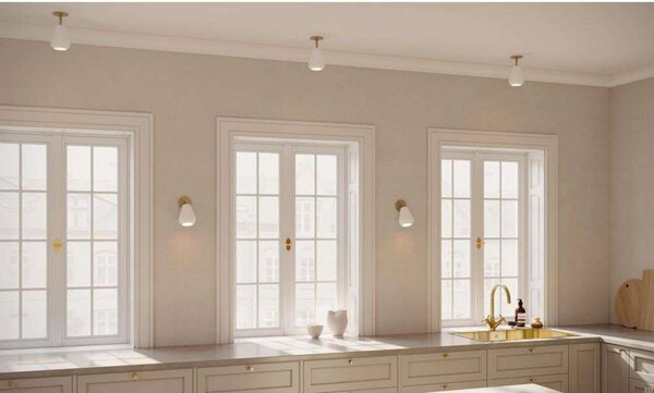 Nuura Aps Reflektor wpuszczany Anoli Spot Recessed, Ø 10 cm, biały/złoty Spot, możliwość ściemniania, mosiężny / złoty, salon / jadalnia, metal, skandynawski