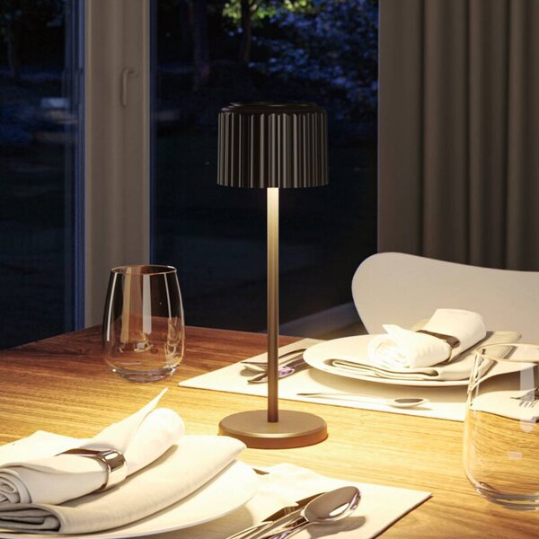 Paulmann lampa stołowa LED Else, czarna, IP44 ściemniany możliwość ściemniania, czarny, salon / jadalnia, aluminium, nowoczesny