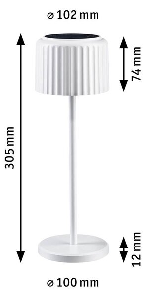 Paulmann lampa stołowa LED Else, biała, IP44, ściemniany możliwość ściemniania, biały / opal, salon / jadalnia, aluminium, nowoczesny