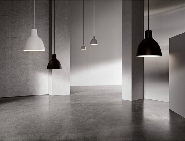 Louis Poulsen Lampa wisząca Toldbod 400, możliwość ściemniania, biały / opal, salon / jadalnia, aluminium, design