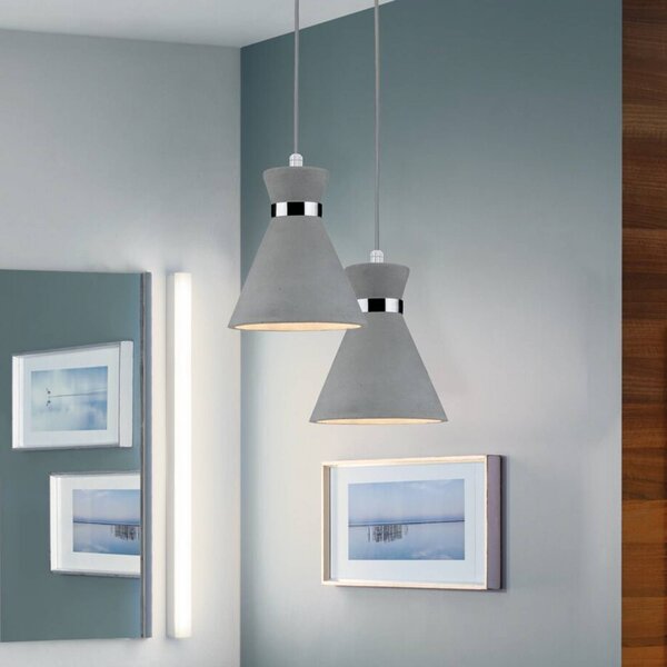Paulmann Lampa wisząca Verve, możliwość ściemniania, aluminiowy / szary / cynkowy, łazienka, beton, nowoczesny