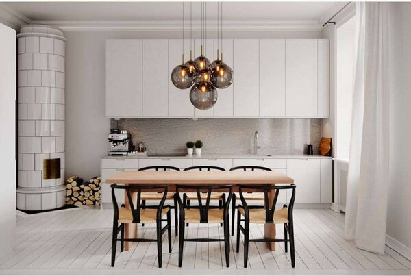 By Rydéns Lampa wisząca Laura, możliwość ściemniania, aluminiowy / szary / cynkowy, salon / jadalnia, szkło, nowoczesny