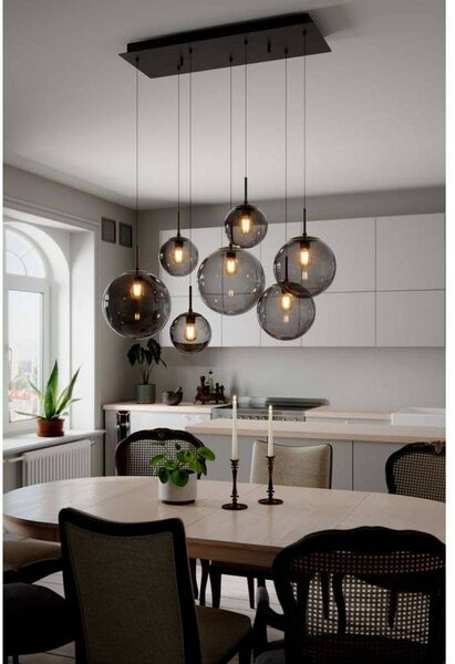 By Rydéns Lampa wisząca Laura, możliwość ściemniania, aluminiowy / szary / cynkowy, salon / jadalnia, szkło, nowoczesny