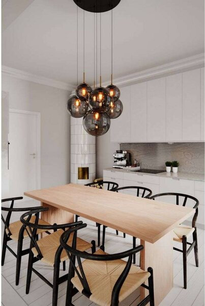 By Rydéns Lampa wisząca Laura, możliwość ściemniania, aluminiowy / szary / cynkowy, salon / jadalnia, szkło, nowoczesny
