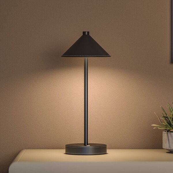 Paulmann Lampa stołowa LED Pellini, możliwość ściemniania, czarny, salon / jadalnia, metal, nowoczesny