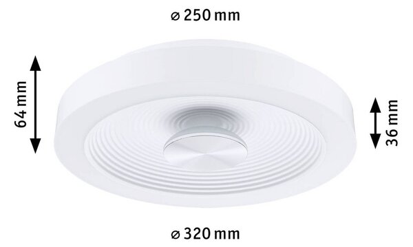 Paulmann Lampa sufitowa Volea, możliwość ściemniania, biały / opal, łazienka, tworzywo sztuczne, nowoczesny