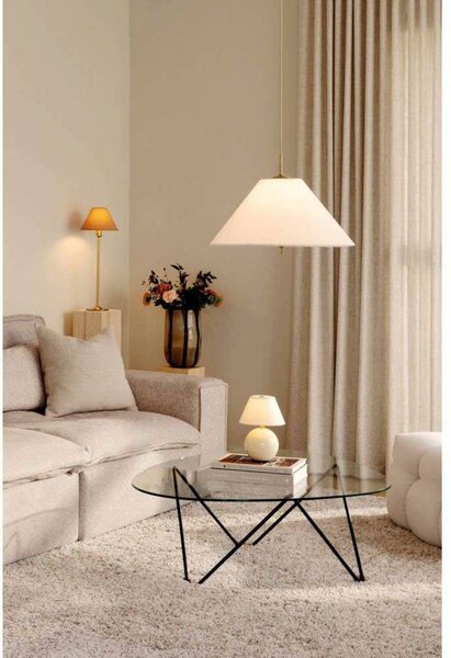 Globen Lighting Lampa wisząca IRIS, możliwość ściemniania, kremowy / amber, salon / jadalnia, tkanina / materiał / jedwab, vintage