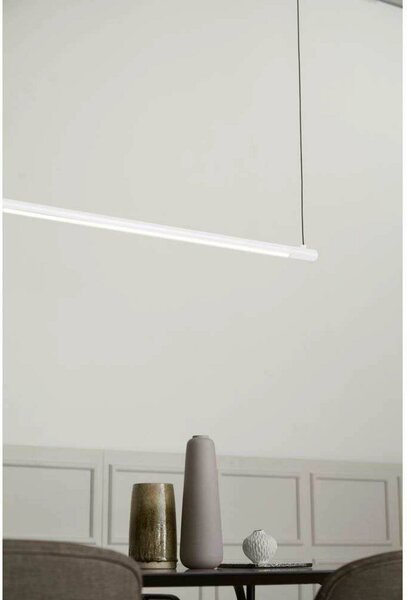 LOOM DESIGN Lampa wisząca Straw 150, możliwość ściemniania, biały / opal, salon / jadalnia, aluminium, nowoczesny