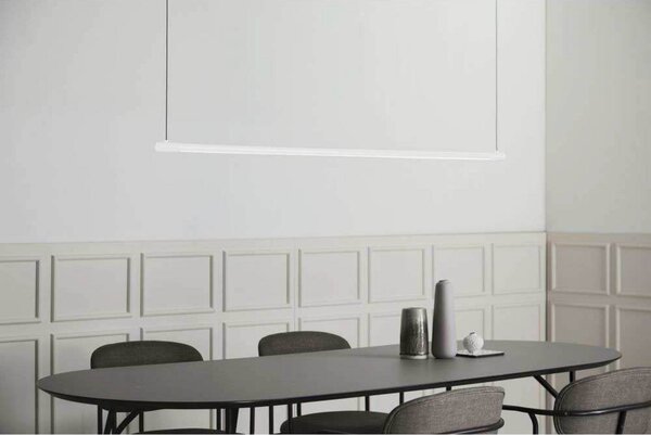LOOM DESIGN Lampa wisząca Straw 150, możliwość ściemniania, biały / opal, salon / jadalnia, aluminium, nowoczesny