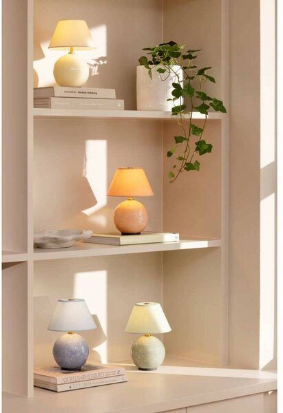 Globen Lighting Lampa stołowa IRIS, możliwość ściemniania, niebieski, salon / jadalnia, tkanina / materiał / jedwab, vintage
