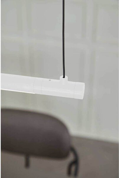 LOOM DESIGN Lampa wisząca Straw 150, możliwość ściemniania, biały / opal, salon / jadalnia, aluminium, nowoczesny