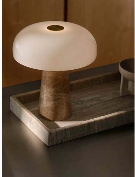 DFTP by Nordlux Lampa stołowa Glossy, kremowy / amber, salon / jadalnia, kamień, skandynawski
