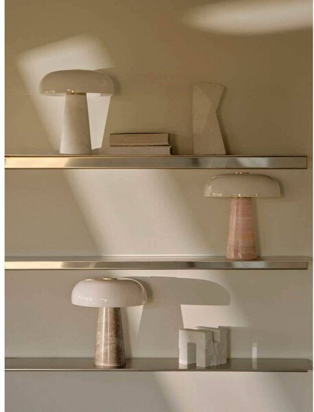 DFTP by Nordlux Lampa stołowa Glossy, kremowy / amber, salon / jadalnia, kamień, skandynawski