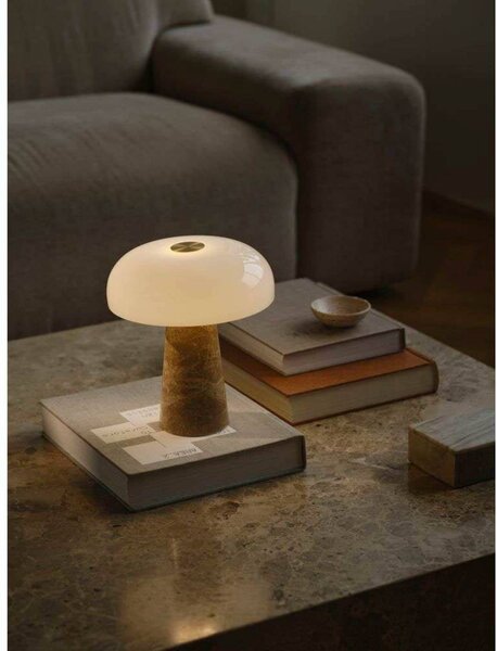 DFTP by Nordlux Lampa stołowa Glossy, kremowy / amber, salon / jadalnia, kamień, skandynawski