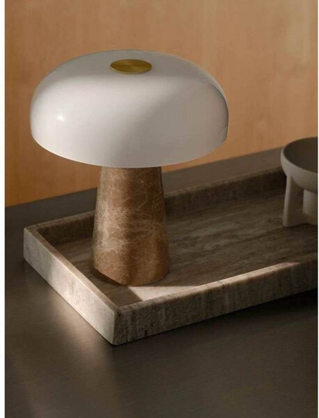 DFTP by Nordlux Lampa stołowa Glossy, kremowy / amber, salon / jadalnia, kamień, skandynawski