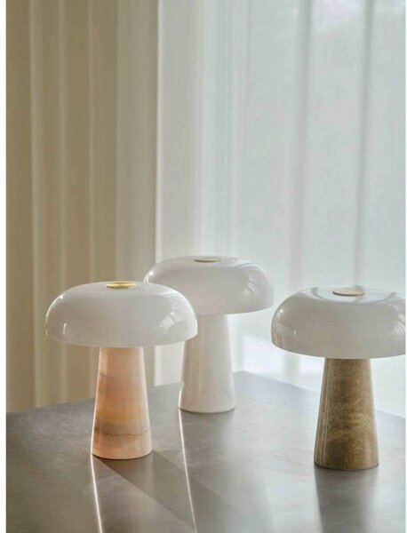 DFTP by Nordlux Lampa stołowa Glossy, kremowy / amber, salon / jadalnia, kamień, skandynawski