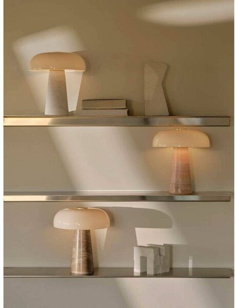 DFTP by Nordlux Lampa stołowa Glossy, kremowy / amber, salon / jadalnia, kamień, skandynawski
