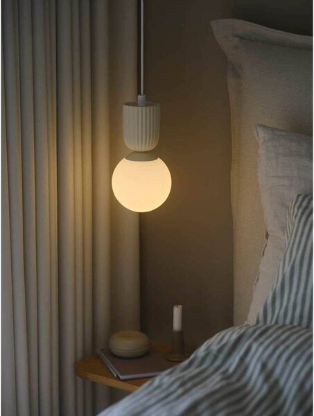 Nordlux Lampa wisząca szklana Sadie, możliwość ściemniania, kremowy / amber, salon / jadalnia, ceramika, skandynawski