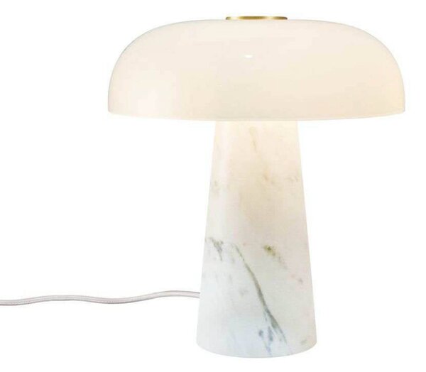 DFTP by Nordlux Lampa stołowa Glossy, biała, wysokość 24 cm, marmur/szkło Glossy, biały / opal, salon / jadalnia, kamień, skandynawski