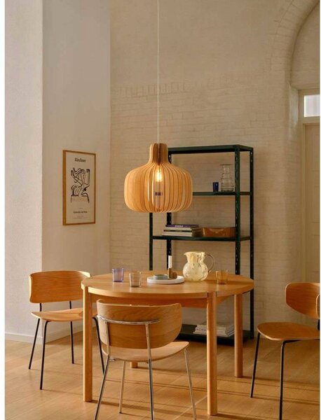 Nordlux Lampa wisząca Hazo, możliwość ściemniania, salon / jadalnia, drewno, skandynawski