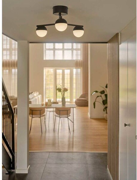 Nordlux Lampa sufitowa designerska Contina, możliwość ściemniania, czarny, salon / jadalnia, metal, skandynawski