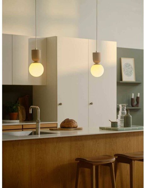 Nordlux Lampa wisząca szklana Sadie, możliwość ściemniania, brązowy / rdzawy, salon / jadalnia, ceramika, skandynawski