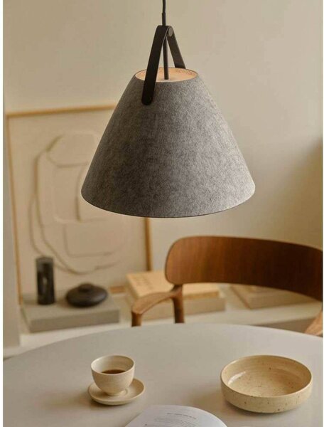 DFTP by Nordlux Lampa wisząca designerska Strap, możliwość ściemniania, aluminiowy / szary / cynkowy, salon / jadalnia, tkanina / materiał / jedwab, skandynawski