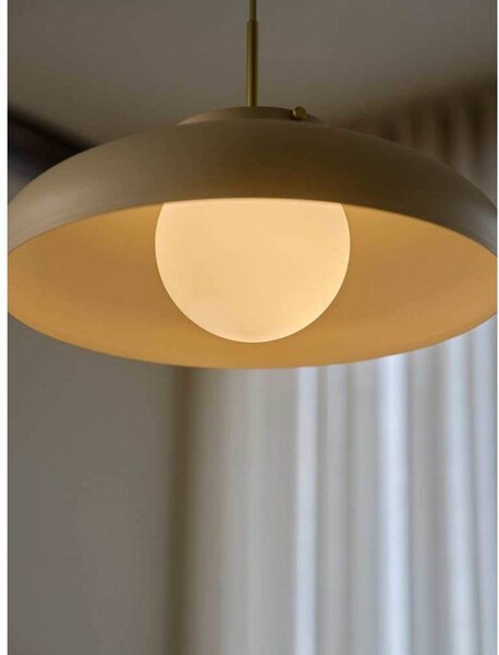 DFTP by Nordlux Lampa wisząca designerska Latif, możliwość ściemniania, kremowy / amber, salon / jadalnia, mosiądz, skandynawski