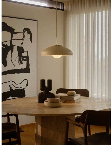 DFTP by Nordlux Lampa wisząca designerska Latif, możliwość ściemniania, kremowy / amber, salon / jadalnia, mosiądz, skandynawski