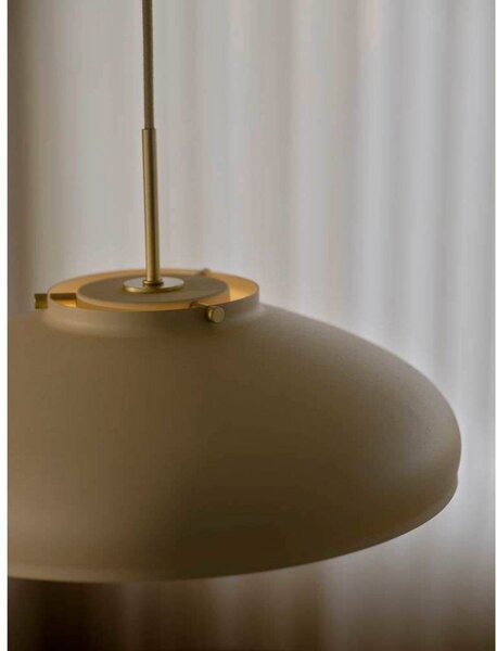 DFTP by Nordlux Lampa wisząca designerska Latif, możliwość ściemniania, kremowy / amber, salon / jadalnia, mosiądz, skandynawski