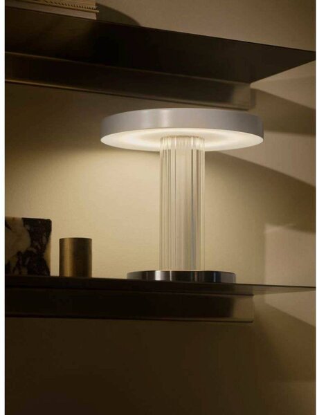 DFTP by Nordlux Lampa stołowa LED Trezzi, możliwość ściemniania, biały / opal, salon / jadalnia, metal, skandynawski