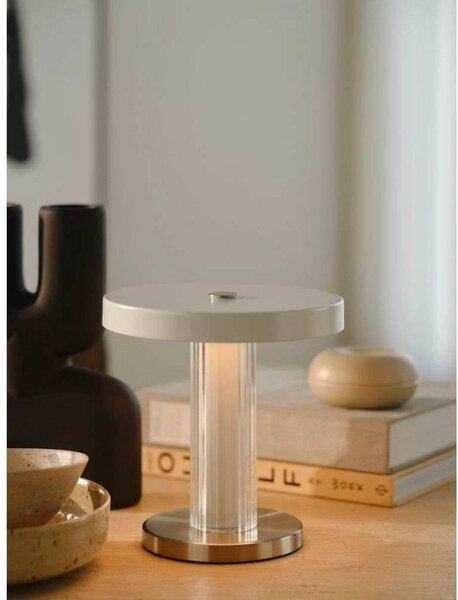 DFTP by Nordlux Lampa stołowa LED Trezzi, możliwość ściemniania, biały / opal, salon / jadalnia, metal, skandynawski