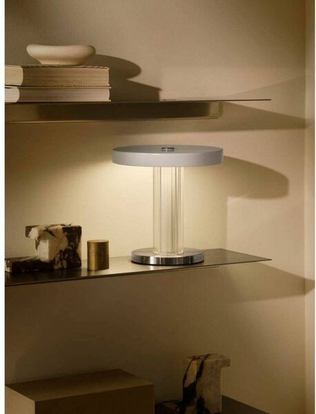 DFTP by Nordlux Lampa stołowa LED Trezzi, możliwość ściemniania, biały / opal, salon / jadalnia, metal, skandynawski