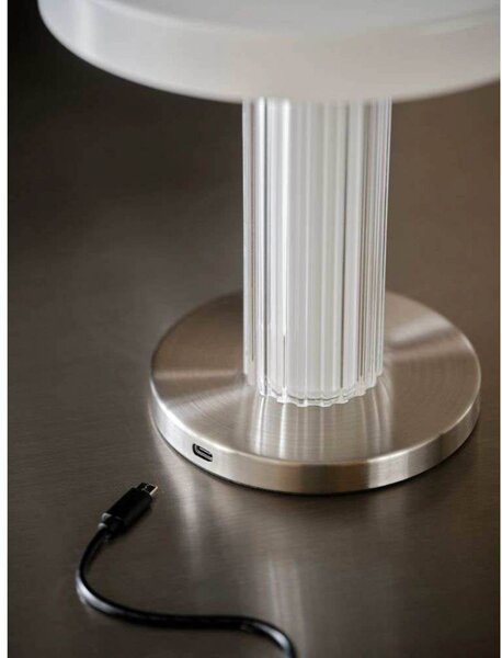 DFTP by Nordlux Lampa stołowa LED Trezzi, możliwość ściemniania, biały / opal, salon / jadalnia, metal, skandynawski