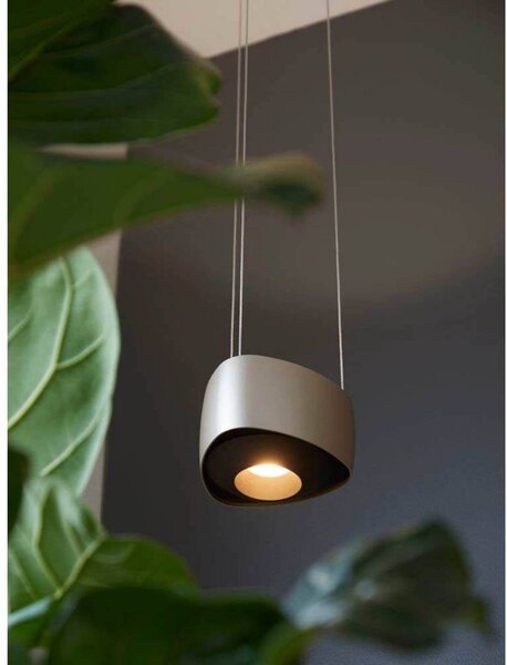 LOOM DESIGN lampa wisząca LED Air, szara, aluminium, 13 cm możliwość ściemniania, aluminiowy / szary / cynkowy, salon / jadalnia, aluminium, nowoczesny