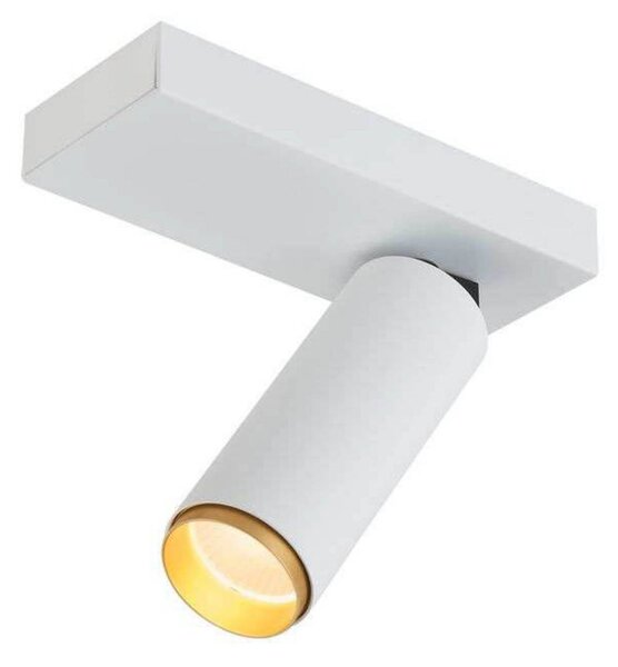 LOOM DESIGN Reflektor sufitowy LED X-Beam, 1-punktowa, biały możliwość ściemniania, biały / opal, salon / jadalnia, aluminium, nowoczesny