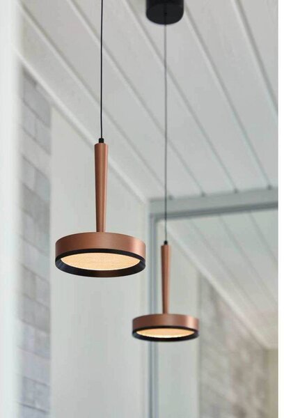 LOOM DESIGN lampa wisząca LED Nyx P1, brązowa, aluminium możliwość ściemniania, brązowy / mosiężny, salon / jadalnia, aluminium, nowoczesny