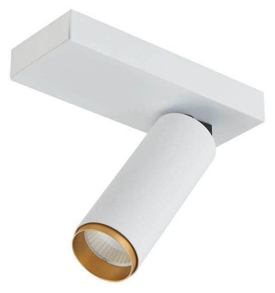 LOOM DESIGN Reflektor sufitowy LED X-Beam, 1-punktowa, biały możliwość ściemniania, biały / opal, salon / jadalnia, aluminium, nowoczesny