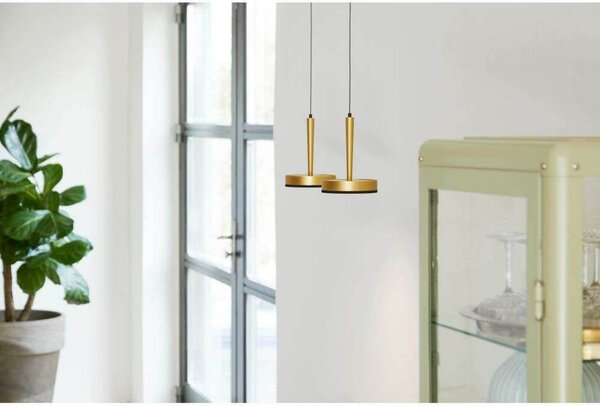 LOOM DESIGN lampa wisząca LED Nyx P1, mosiądz, aluminium możliwość ściemniania, mosiężny / złoty, salon / jadalnia, aluminium, nowoczesny