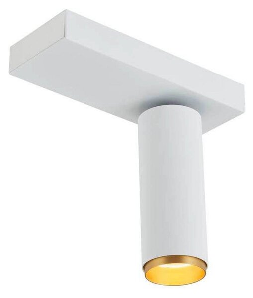 LOOM DESIGN Reflektor sufitowy LED X-Beam, 1-punktowa, biały możliwość ściemniania, biały / opal, salon / jadalnia, aluminium, nowoczesny