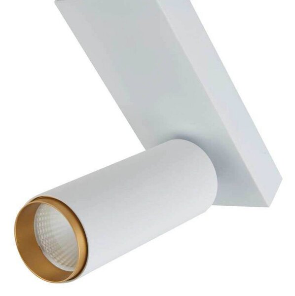 LOOM DESIGN Reflektor sufitowy LED X-Beam, 1-punktowa, biały możliwość ściemniania, biały / opal, salon / jadalnia, aluminium, nowoczesny