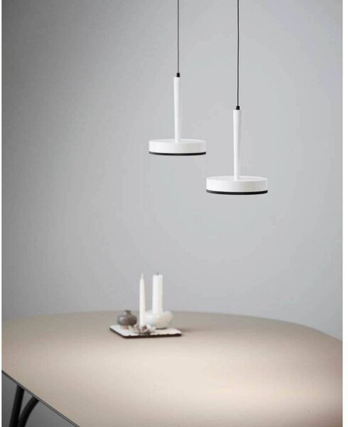 LOOM DESIGN lampa wisząca LED Nyx P1, biała, aluminium możliwość ściemniania, biały / opal, salon / jadalnia, aluminium, nowoczesny