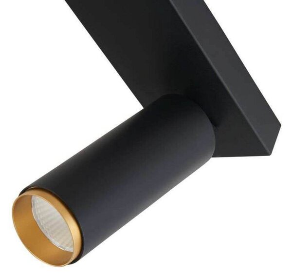 LOOM DESIGN Reflektor sufitowy LED X-Beam, 1-punktowa, czarny możliwość ściemniania, czarny, salon / jadalnia, aluminium, nowoczesny