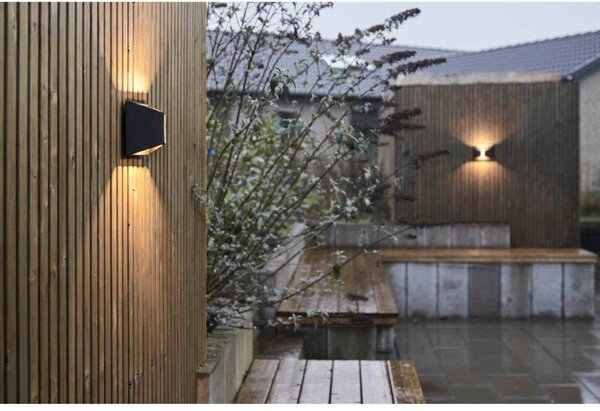 LOOM DESIGN Kinkiet zewnętrzny LED X, możliwość ściemniania, czarny, aluminium, nowoczesny