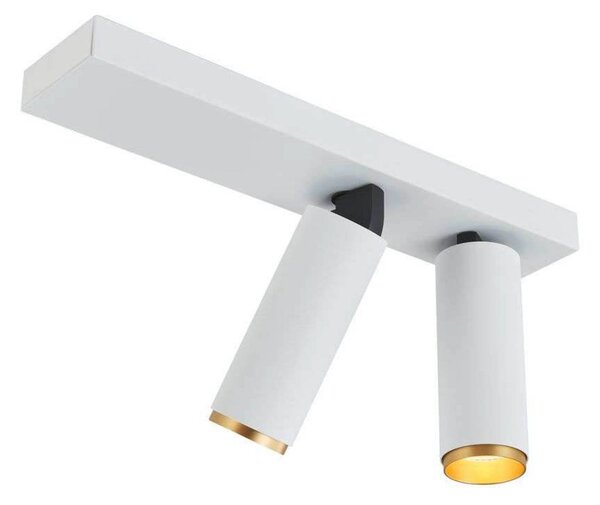 LOOM DESIGN reflektor sufitowy LED X-Beam, 2-punktowa, biały możliwość ściemniania, biały / opal, salon / jadalnia, aluminium, nowoczesny