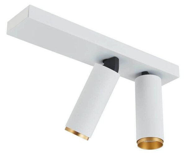 LOOM DESIGN reflektor sufitowy LED X-Beam, 2-punktowa, biały możliwość ściemniania, biały / opal, salon / jadalnia, aluminium, nowoczesny