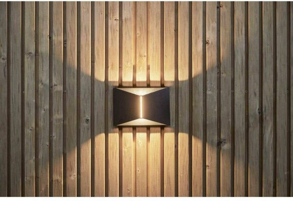 LOOM DESIGN Kinkiet zewnętrzny LED X, możliwość ściemniania, czarny, aluminium, nowoczesny