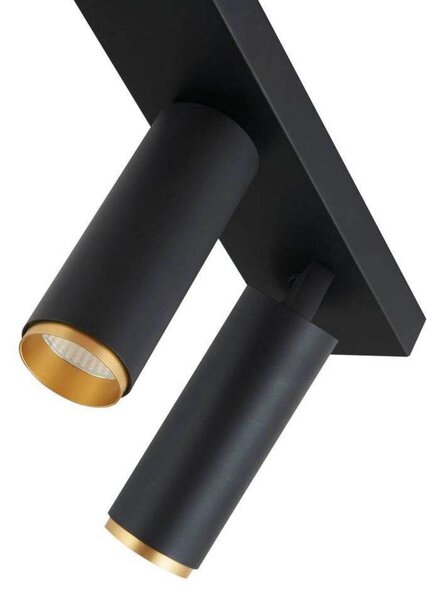LOOM DESIGN Reflektor sufitowy LED X-Beam, 2-punktowa, czarny możliwość ściemniania, czarny, salon / jadalnia, aluminium, nowoczesny